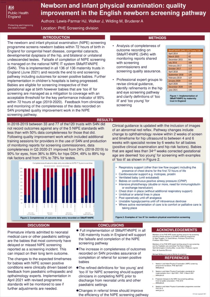 Newborn and Infant Physical Examination: Quality Improvement in the English Newborn Screening Pathway