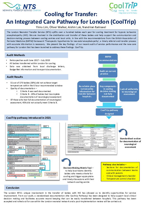 Cooling for Transfer: An Integrated Care Pathway for London (CoolTrip)