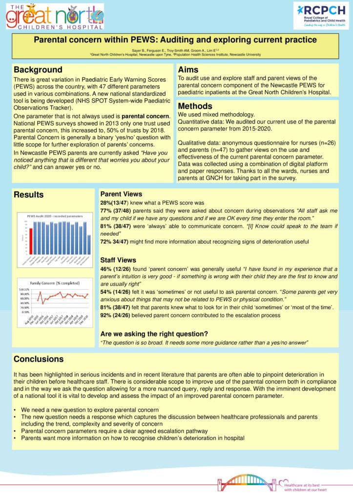 Parental Concern Within PEWS: Auditing and Exploring Current Practice