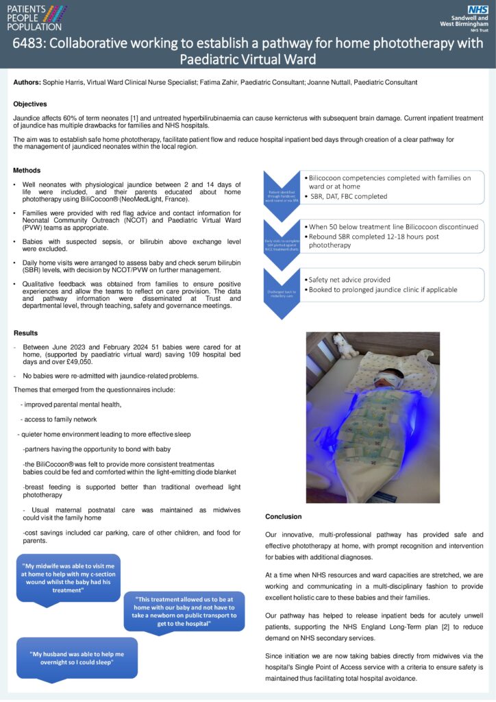 Collaborative working to establish a pathway for home phototherapy with Paediatric Virtual Ward