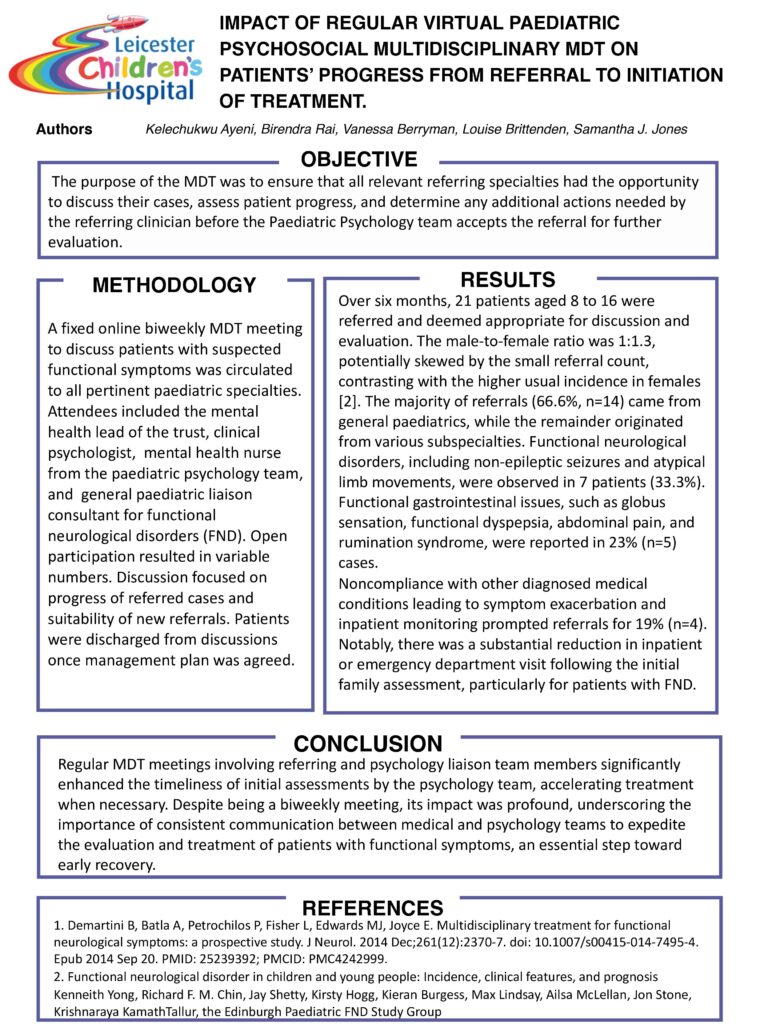 Impact of regular virtual paediatric psychosocial multidisciplinary MDT on patients’ progress from referral to initiation of treatment
